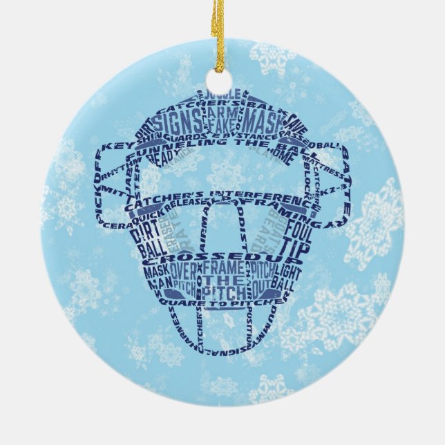 Baseball Softball Catcher's Mask Ornament (Hinten)