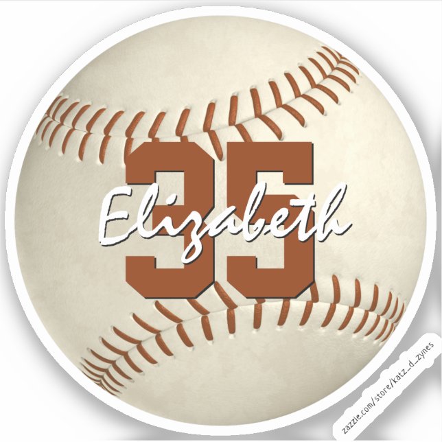 baseball softball Custom-Cut Vinyl Sticker (Devant)