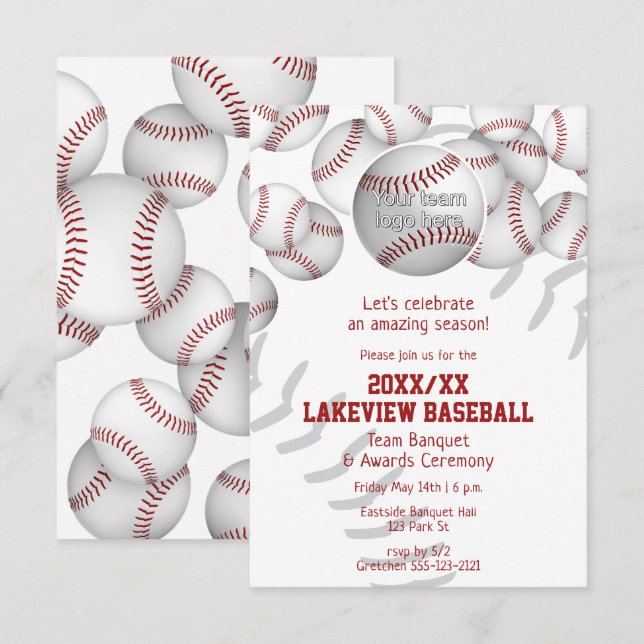 Baseball Softball Ende der Saison Preisverleihung Einladung (Vorne/Hinten)