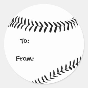 Baseball- / Softball-Geschenketiketten Runder Aufkleber
