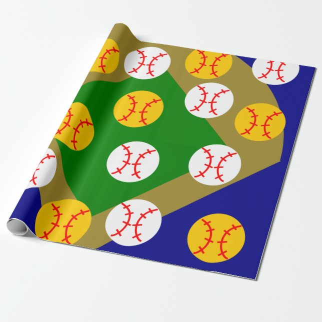 Baseball/Softball Geschenkpapier (Ungerollt)