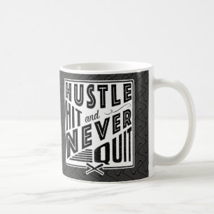 Baseball Softball-Husteln, schlagen und nie aufhör Kaffeetasse