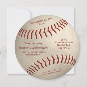 Baseball Softball Jungs Geburtstagsparty Ankündigung