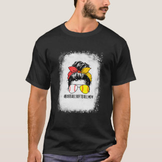 Baseball Softball Liebe Mama Life Messy Bun Sungla T-Shirt