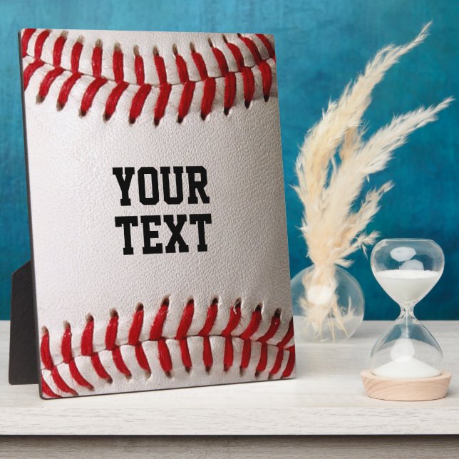 Baseball Softball Nähen Benutzerdefinierter Text Fotoplatte (Seite)