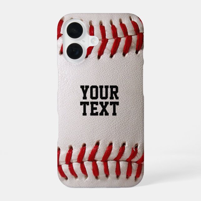 Baseball Softball Nähen Benutzerdefinierter Text iPhone 16 Hülle (Rückseite)