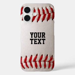Baseball Softball Nähen Benutzerdefinierter Text iPhone 16 Hülle