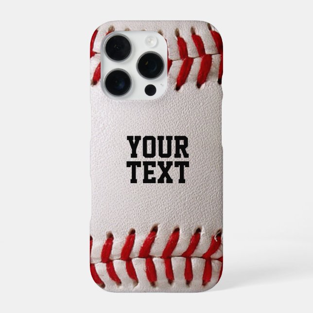 Baseball Softball Nähen Benutzerdefinierter Text iPhone 16 Pro Hülle (Rückseite)