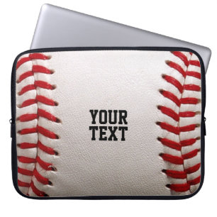 Baseball Softball Nähen Benutzerdefinierter Text Laptopschutzhülle