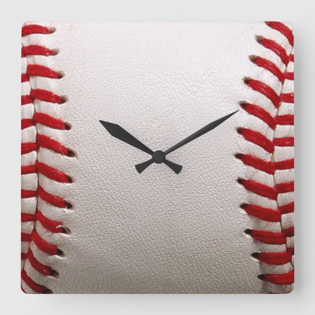 Baseball Softball Quadratische Wanduhr (Vorderseite)
