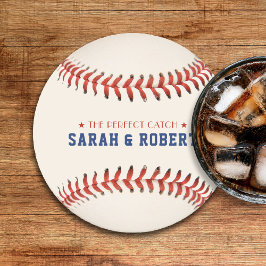 Baseball Softball Sport die perfekte Catch-Hochzei Runder Pappuntersetzer