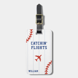 Baseball Softball Sport Pinstrip Flugzeug Flug Gepäckanhänger