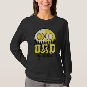 Baseball Softball Vater von Beiden Vintage Vektor  T-Shirt