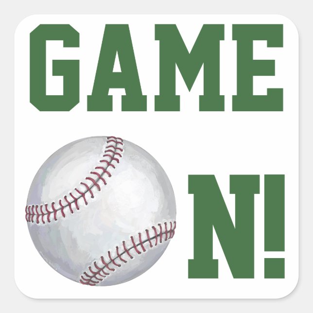 Baseball-Spiel Quadratischer Aufkleber (Vorderseite)