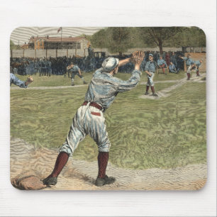 Baseball-Spieler heraus geworfen an der zweiten Mousepad