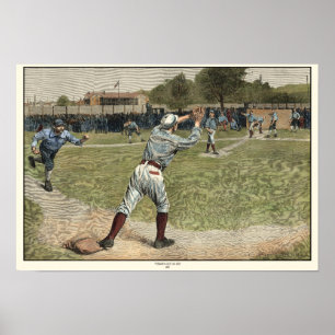 Baseball-Spieler heraus geworfen an der zweiten Poster