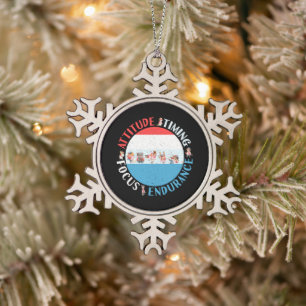 Baseball-Spieler-Mentalität - Rot Weiß Blau Schneeflocken Zinn-Ornament