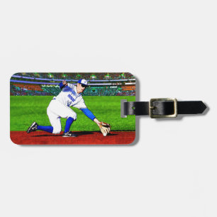 Baseball-Spieler mit Ihrem Namen oder Monogramm Gepäckanhänger