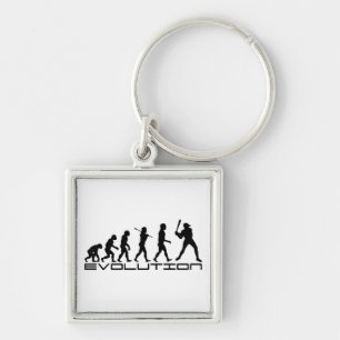Baseball-Spieler-Sport-Evolutions-Kunst Schlüsselanhänger