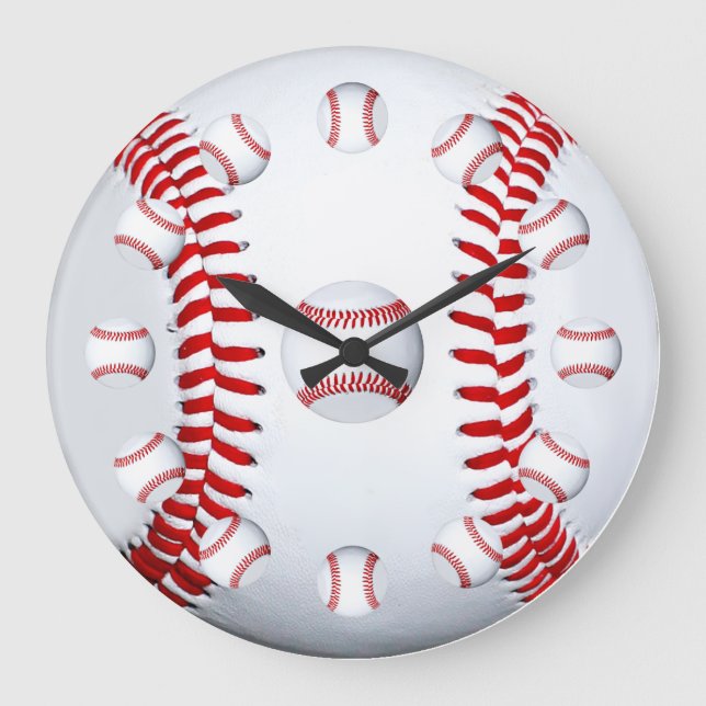 Baseball Spieler Team Sportfans - Geschenk Idee Große Wanduhr (Vorderseite)