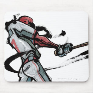 Baseball-Spielerschwingschläger, Seitenansicht Mousepad