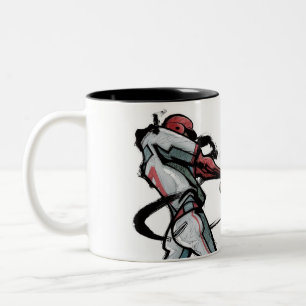 Baseball-Spielerschwingschläger, Seitenansicht Zweifarbige Tasse