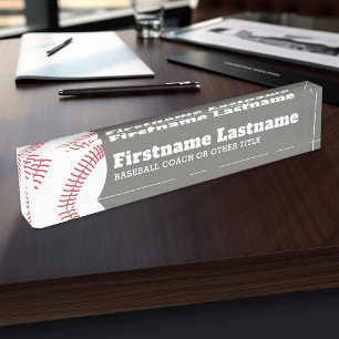 Baseball-Spielertrainer oder -lehrer - Moderner Ze Namensplakette