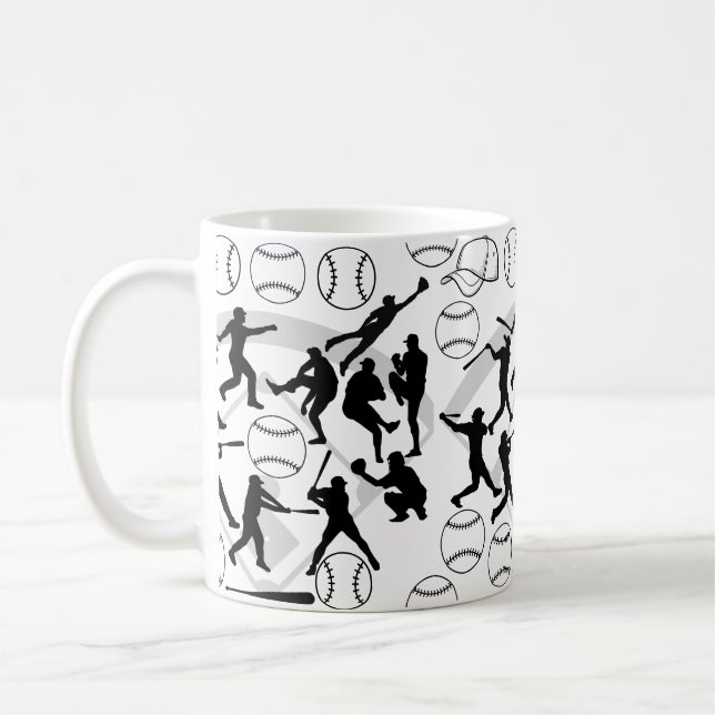 Baseball-Spielmuster.w Kaffeetasse (Links)