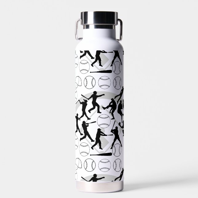 Baseball-Spielmuster.w Trinkflasche (Vorne)