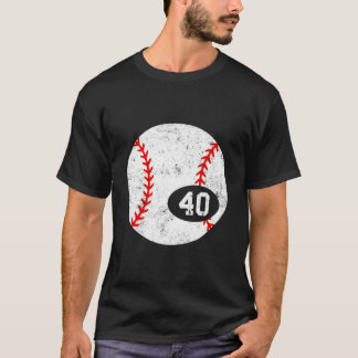 Baseball Sport 40 Trikotnummer abgenutzt T-Shirt