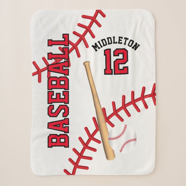 Baseball Sport Ball Design - Red Sherpadecke (Vorderseite)
