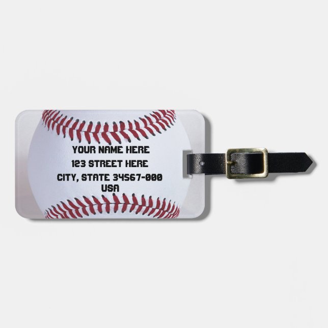 Baseball-Sport Gepäckanhänger (Vorderseite horizontal)