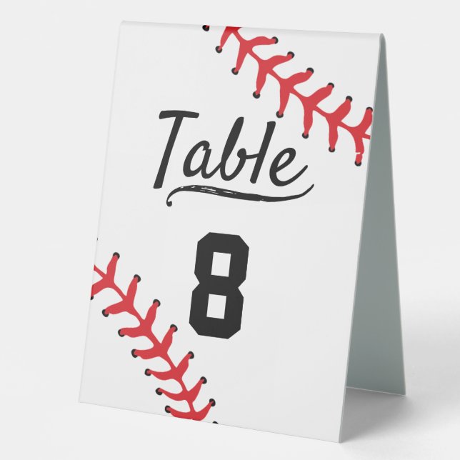 Baseball Sport Hochzeitsempfang Tischaufsteller (Vorderseite)