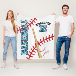 Baseball ⚾ Sport in Baby Blue Fleecedecke