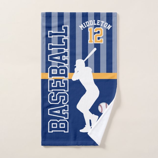 Baseball Sport in Dunkelblau und Gold Handtuch (Handtuch)