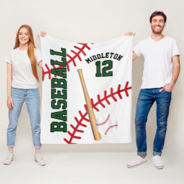 Baseball ⚾ Sport in Dunkelgrün Fleecedecke