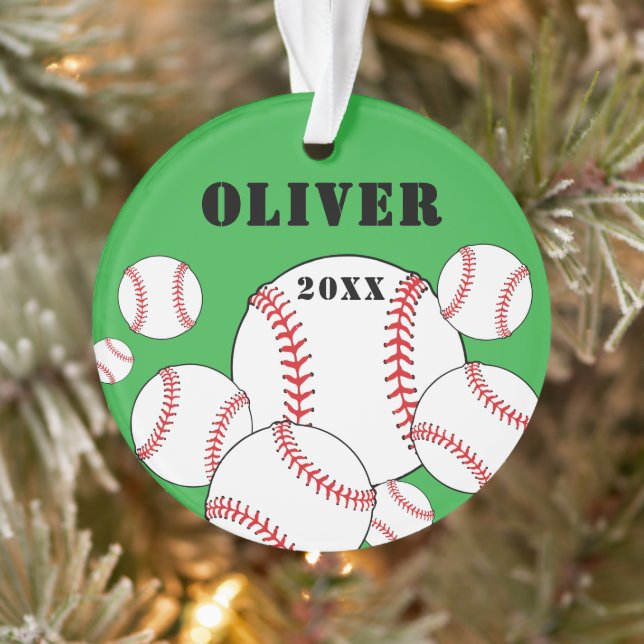 Baseball-Sport Kinder-Andenken-Weihnachten Ornament (Baum)