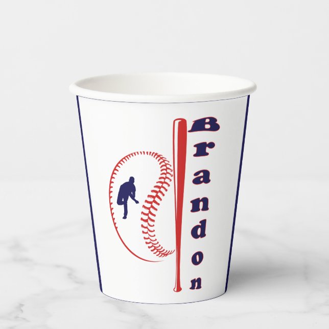Baseball-Sport Pappbecher (Vorderseite)