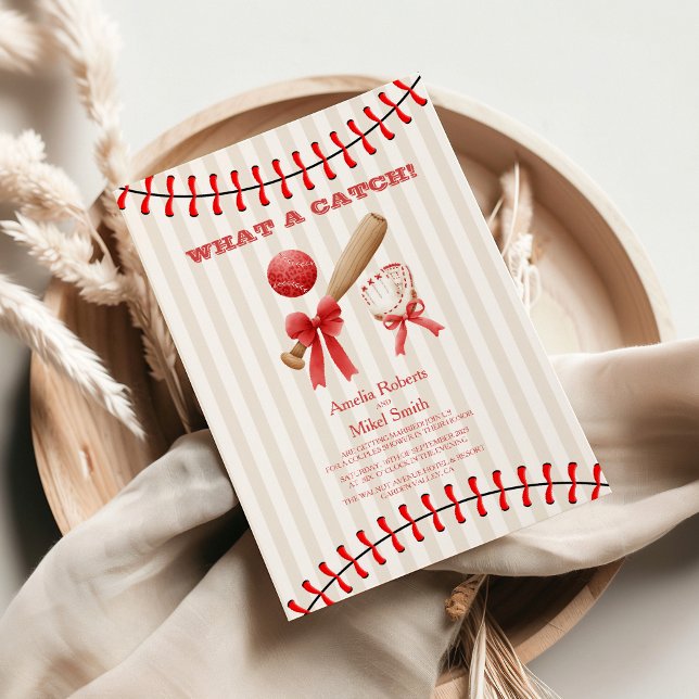 Baseball Sport Perfect Catch Wedding Einladung (Von Creator hochgeladen)
