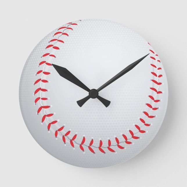 Baseball Sport Runde Wanduhr (Vorderseite)