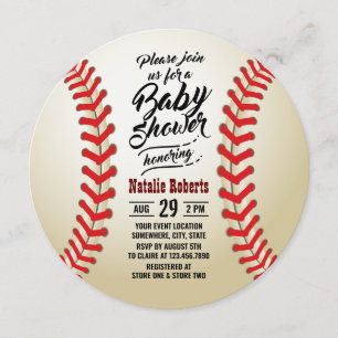 Baseball Sport Thema Typografie Kinderdusche Einladung