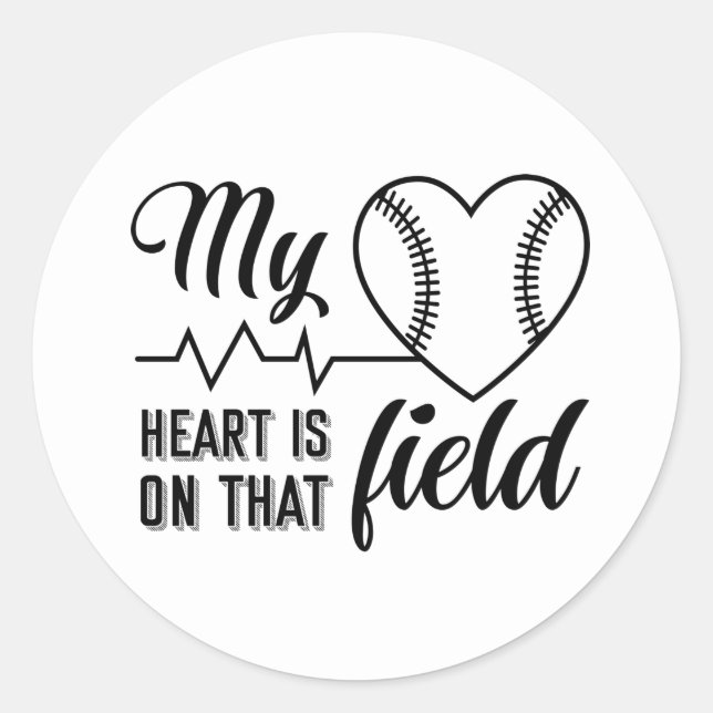 Baseball-Sportart Runder Aufkleber (Vorderseite)