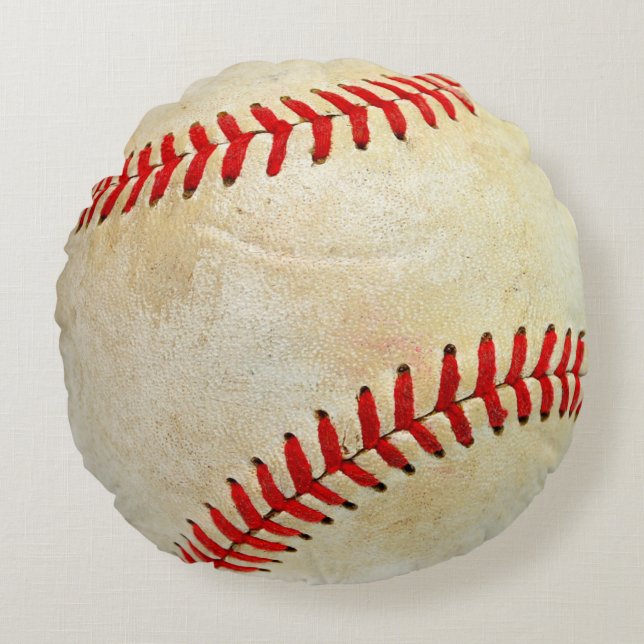 Baseball Sportball Spiel schmutzig alt Rundes Kissen (Vorderseite)