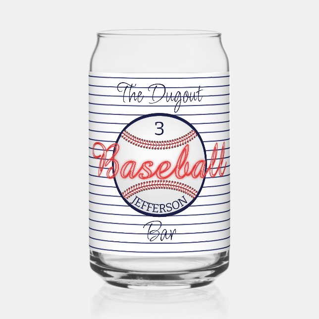 Baseball-Sportbier kann Glass-Trinkbehälter Dosenglas (Vorderseite)