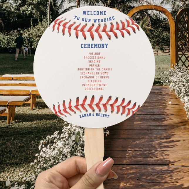 Baseball Sporthochzeit Fächer (Baseball Sport Wedding Program Hand Fan
)