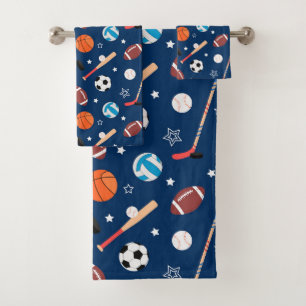 Baseball-Sportmuster Badhandtuch Set