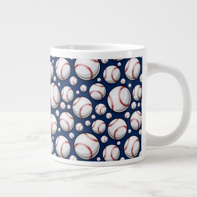 Baseball-Sportmuster Jumbo-Tasse (Rechts)
