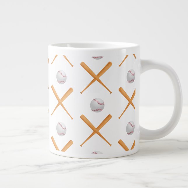 Baseball-Sportmuster Jumbo-Tasse (Rechts)