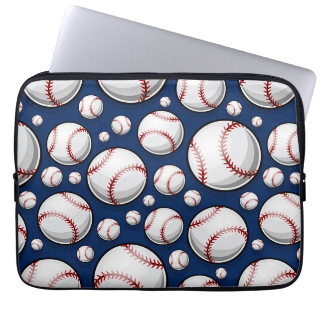 Baseball-Sportmuster Laptopschutzhülle (Vorderseite)