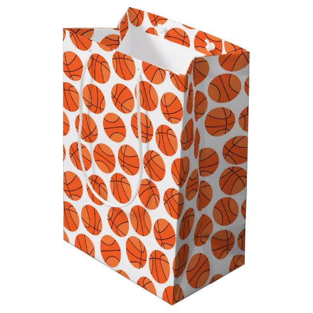 Baseball-Sportmuster  Mittlere Geschenktüte (Rückseite Schrägansicht)